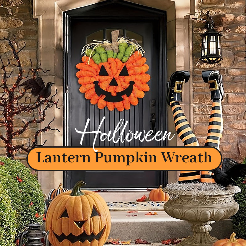 Halloween Pumpkin Burlap Wreath