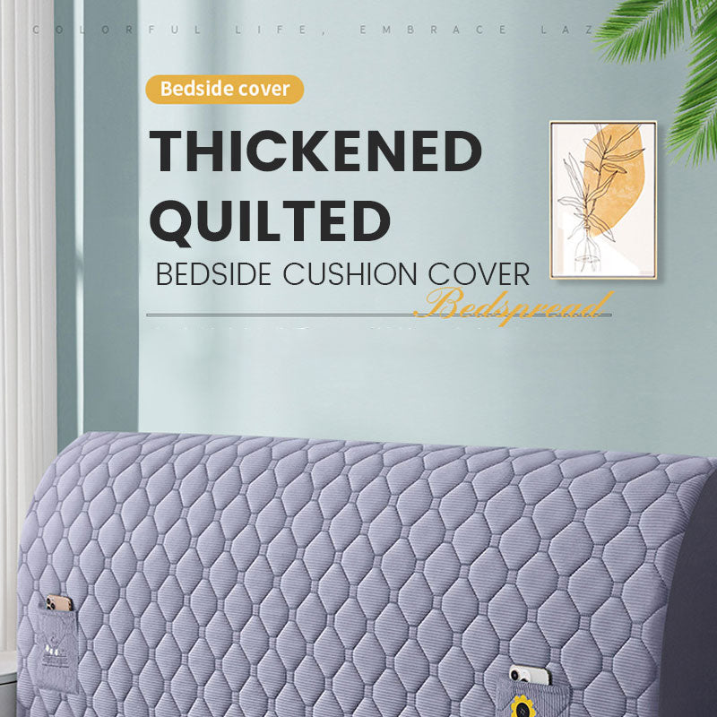 Thickened Quilted Bedside Cushion Cover