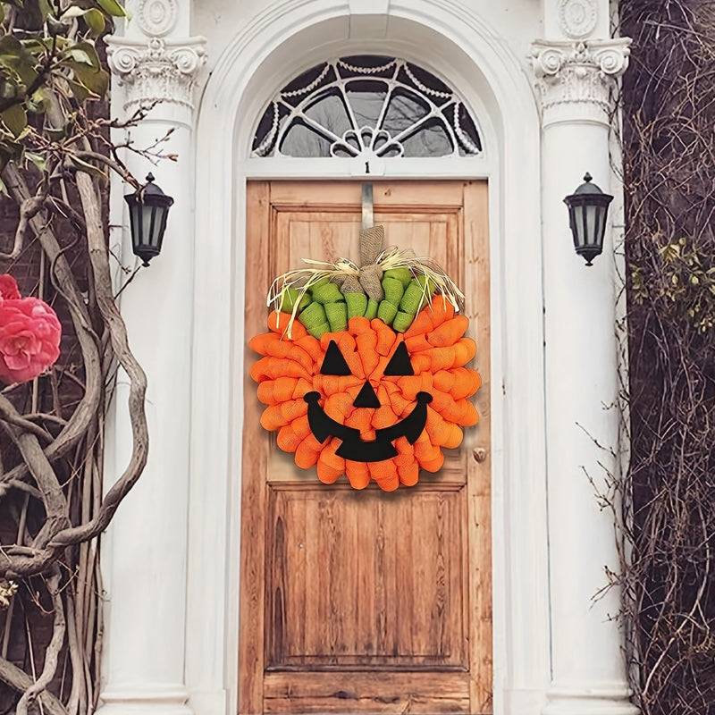 Halloween Pumpkin Burlap Wreath