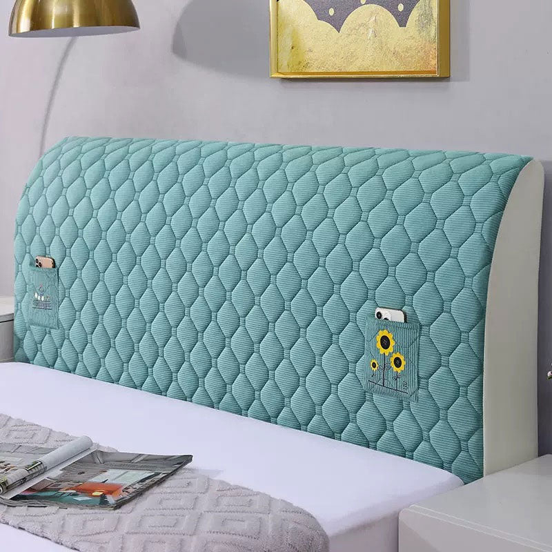 Thickened Quilted Bedside Cushion Cover