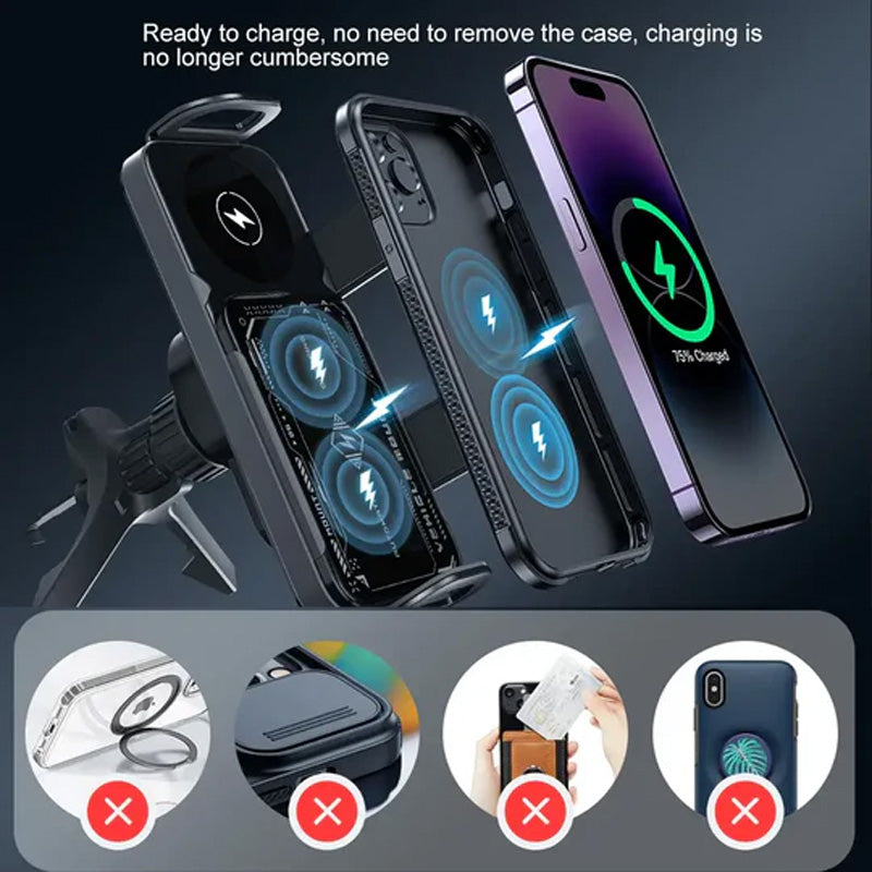 Electric Wireless Charging Folding Screen Car Phone Holder