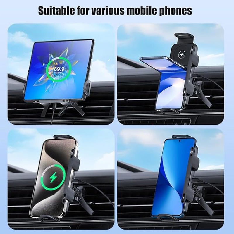 Electric Wireless Charging Folding Screen Car Phone Holder